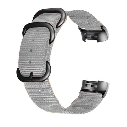 Army Green nylon three-ring buckle replacement strap for Fitbit Charge fitness tracker