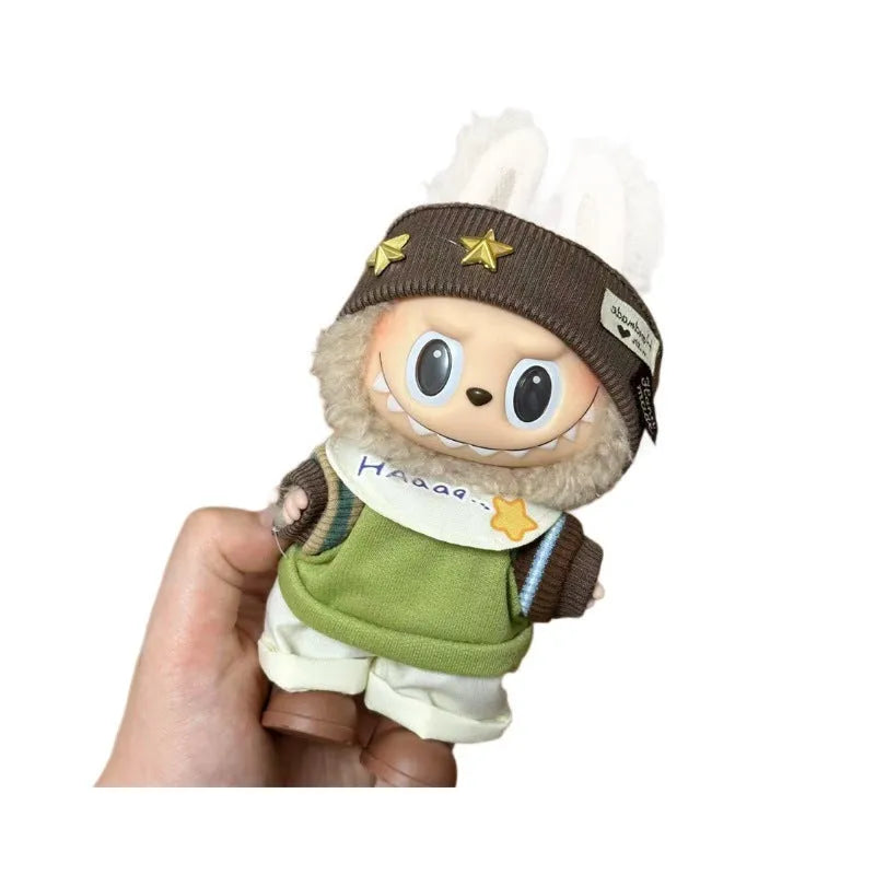 Plastic costume for 17cm vinyl doll in style LBB100 with size chart for fit guidance