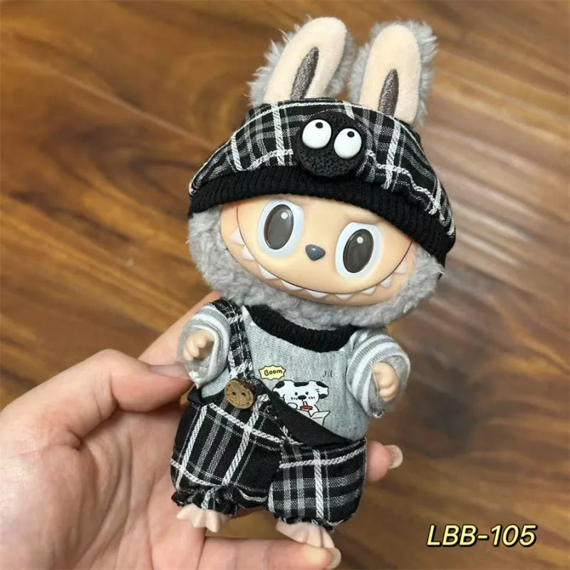 Plastic costume for 17cm vinyl doll in style LBB100 with size chart for fit guidance