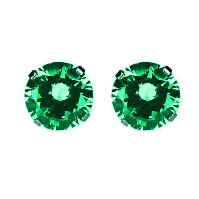 Titanium alloy double-headed navel stud with zircon stones in various colours and lengths.