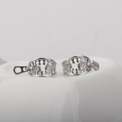Copper geometric ear bone clips with line design and zipper ear clip mechanism in colour ES862