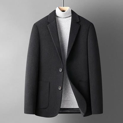 Men's slim-fit wool suit in grey colour with non-ironing fabric for autumn and winter wear