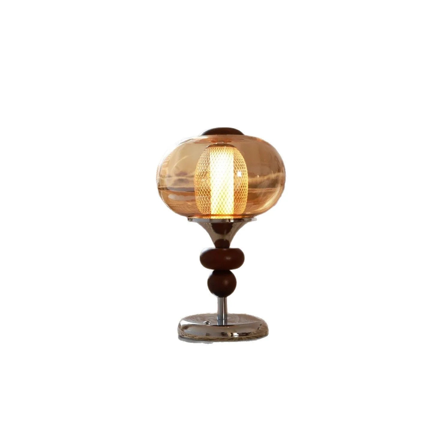 Solid wood retro palace table lamp with touch switch and three colour lighting