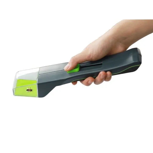 Green plastic handheld insect catcher for manual garden pest control
