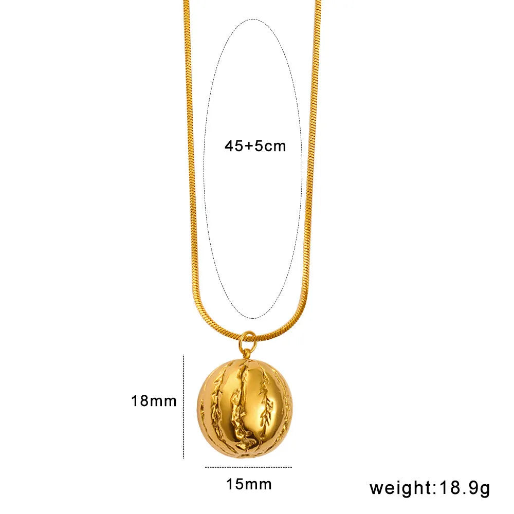 Stainless steel fruit necklace pendant with six design options including apple, grape, watermelon shapes on 40-45cm chain