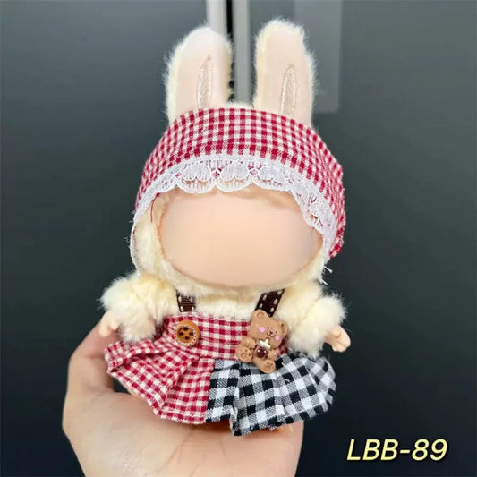 Plastic costume for 17cm vinyl doll in style LBB100 with size chart for fit guidance