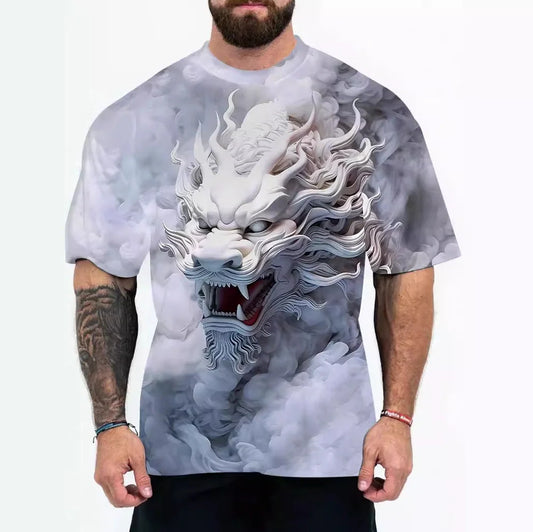 Men's loose fit chemical fibre blend t-shirt with regular sleeves and pullover design