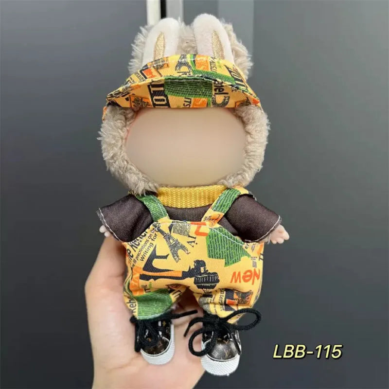 Plastic costume for 17cm vinyl doll in style LBB100 with size chart for fit guidance