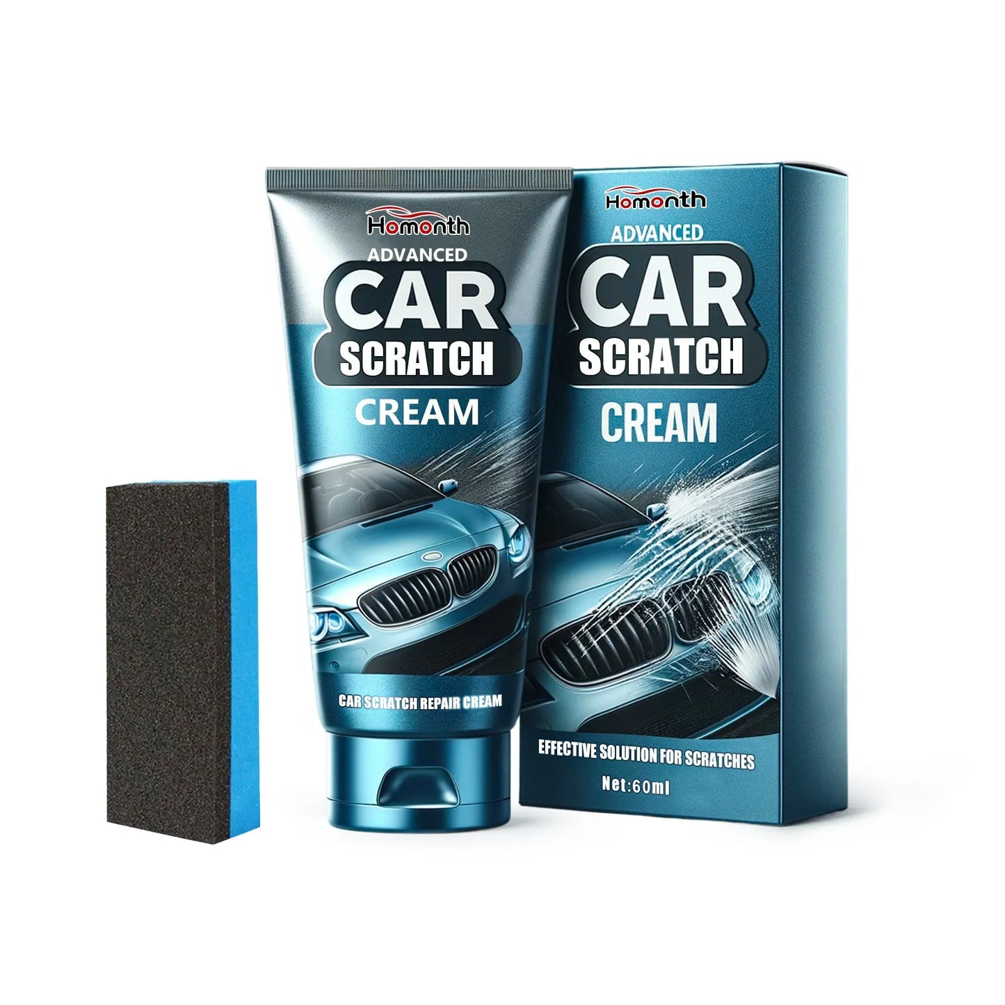 60ml car scratch repair cream with applicator sponge for paint renovation