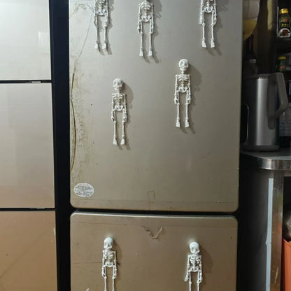 3D printed skull refrigerator magnet in luminous green colour, 18cm high Halloween decoration