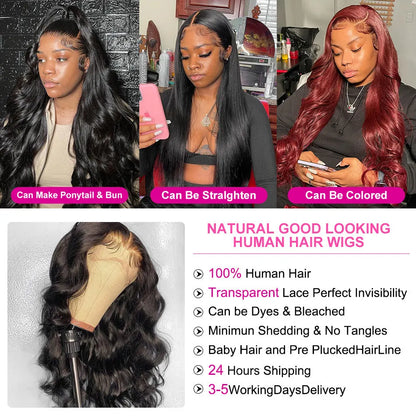 Black synthetic front lace wig with long curly hair and side bangs, showing natural hairline and 180 density volume
