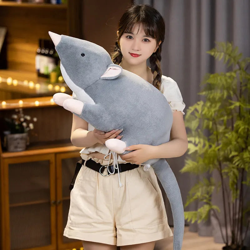 Cartoon mouse plush doll toy in three size options: 32cm, 50cm, and 100cm heights