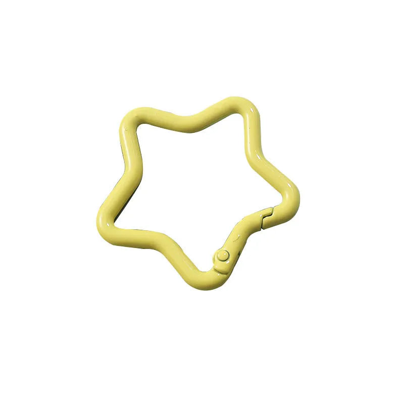 Zinc alloy five-pointed star keychain in various macaron colours.