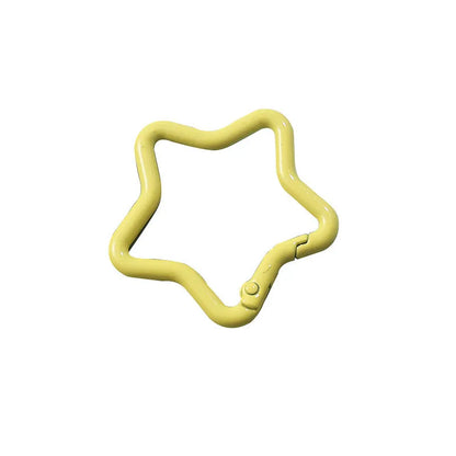 Zinc alloy five-pointed star keychain in various macaron colours.