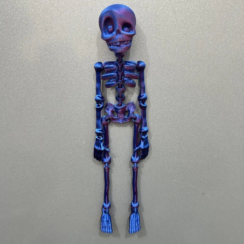 3D printed skull refrigerator magnet in luminous green colour, 18cm high Halloween decoration