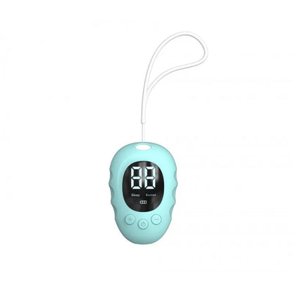 Silicone sleep aid hand grip in white, black, and green colours with sleep monitor and charging cable
