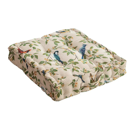 American-style dining chair back cushion with floral pattern, 40cm by 40cm by 8cm dimensions