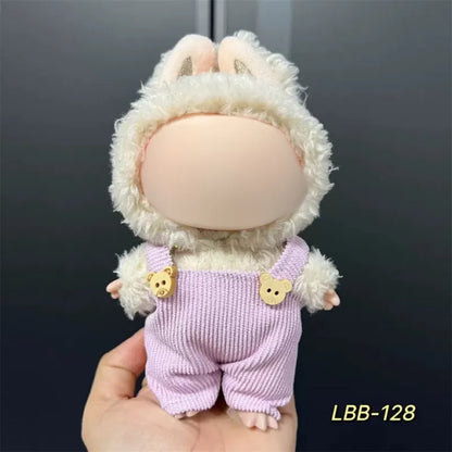 Plastic costume for 17cm vinyl doll in style LBB100 with size chart for fit guidance