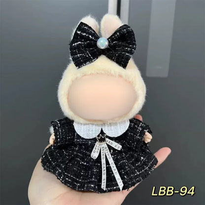 Plastic costume for 17cm vinyl doll in style LBB100 with size chart for fit guidance