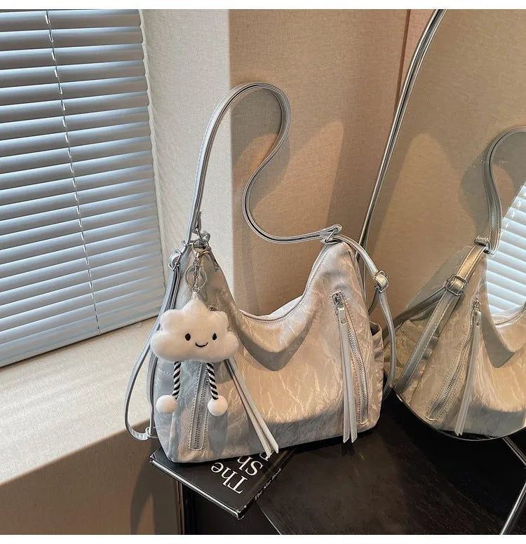 Women's soft PU fabric backpack with cool back styling in multiple colour options