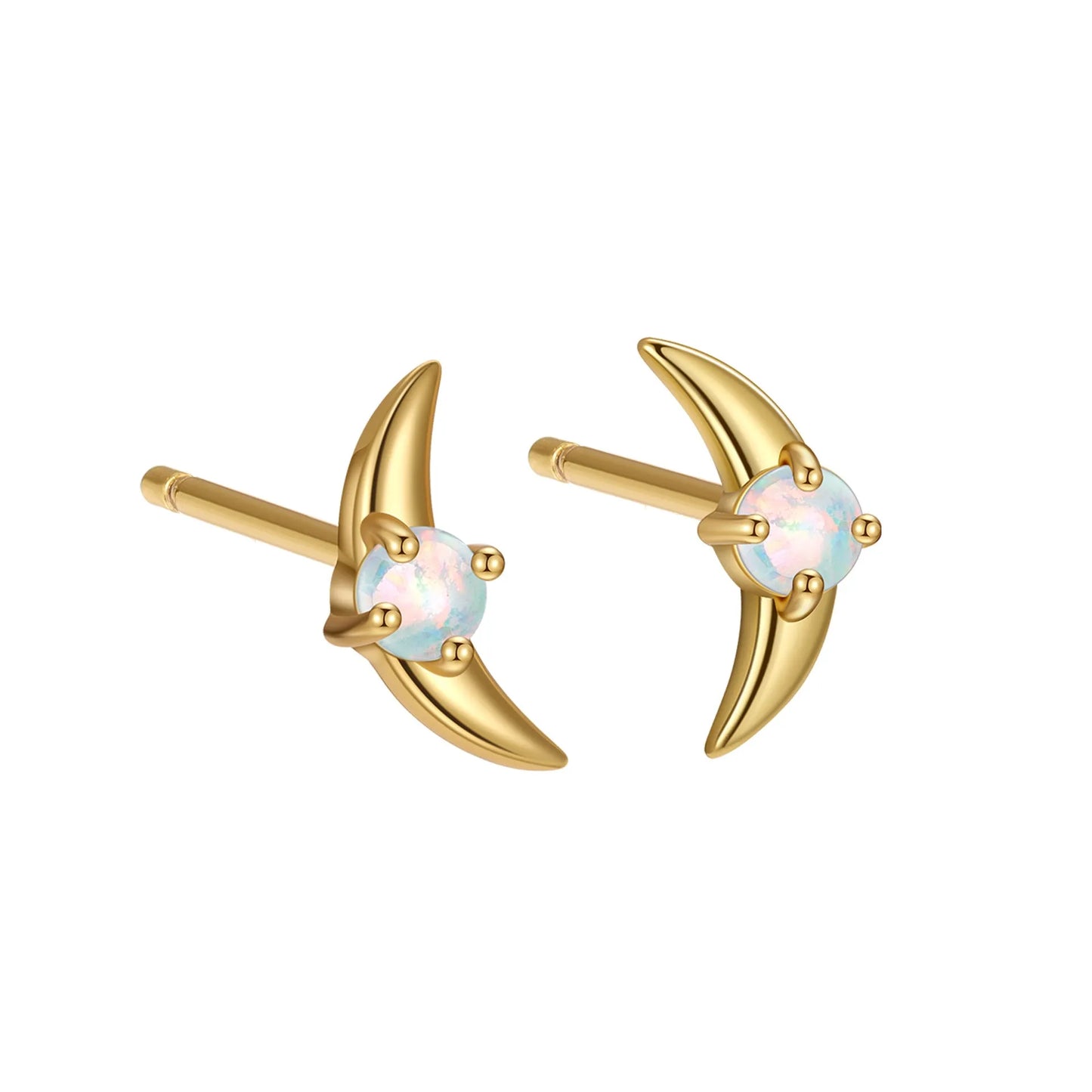 925 silver geometric women's earrings with electroplated finish and stone accents in blue, purple, or white