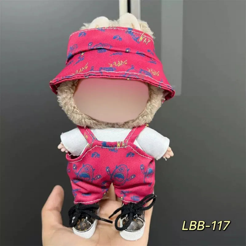 Plastic costume for 17cm vinyl doll in style LBB100 with size chart for fit guidance