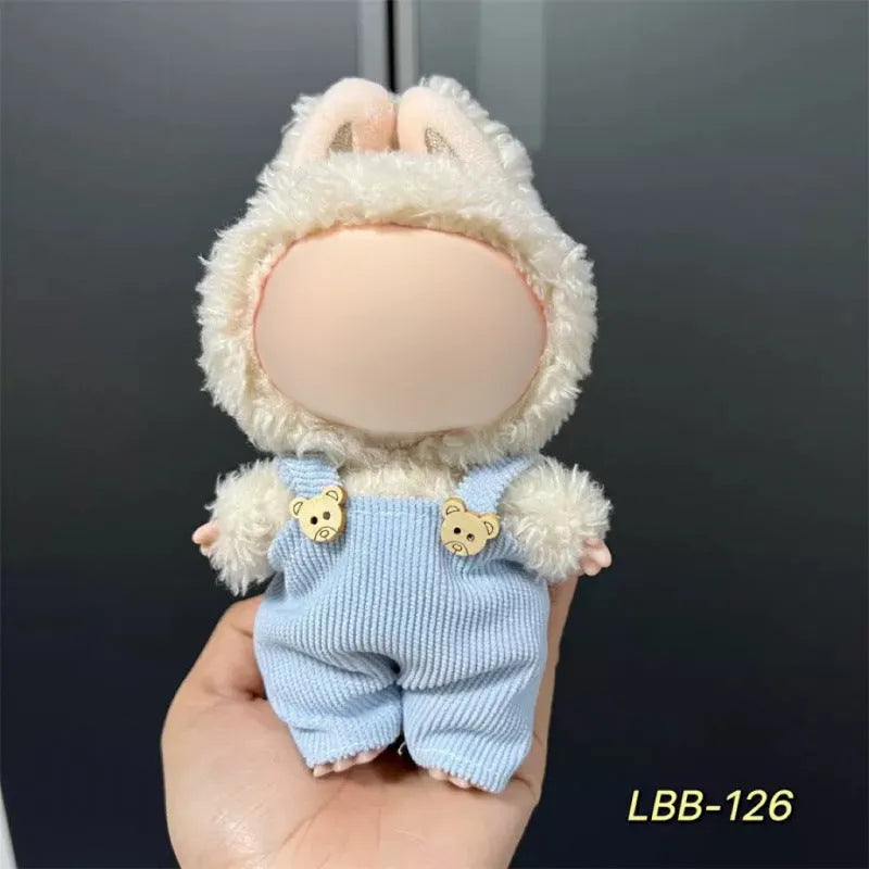 Plastic costume for 17cm vinyl doll in style LBB100 with size chart for fit guidance