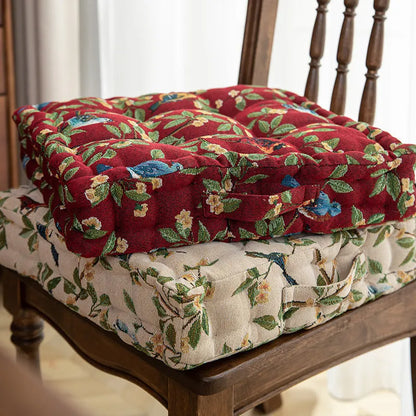 American-style dining chair back cushion with floral pattern, 40cm by 40cm by 8cm dimensions