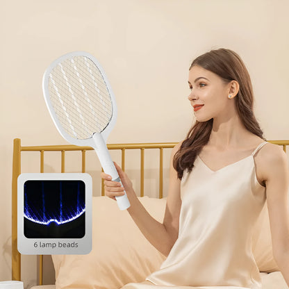 Rechargeable electric mosquito swatter in ABS plastic, 4000V grid for 11-20 m² rooms, colours 959 and 996