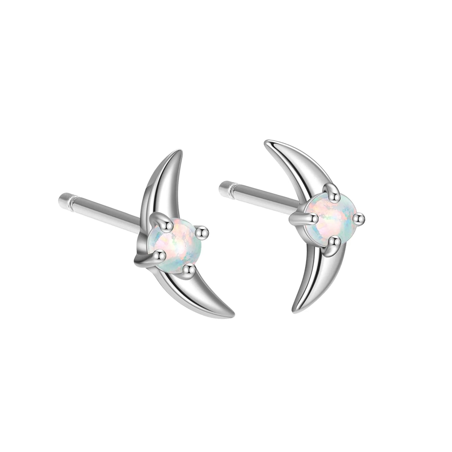 925 silver geometric women's earrings with electroplated finish and stone accents in blue, purple, or white