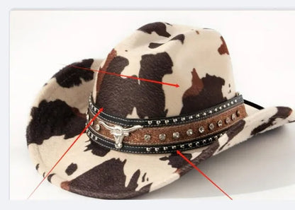 Brown leather velvet cowboy hat with curved brim and conical crown.