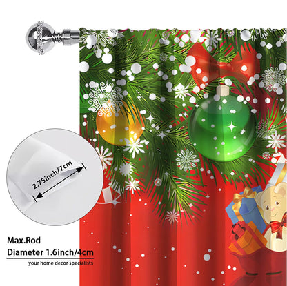 3D digital printed Christmas curtains with festive pattern, available in two sizes with high sunshade function
