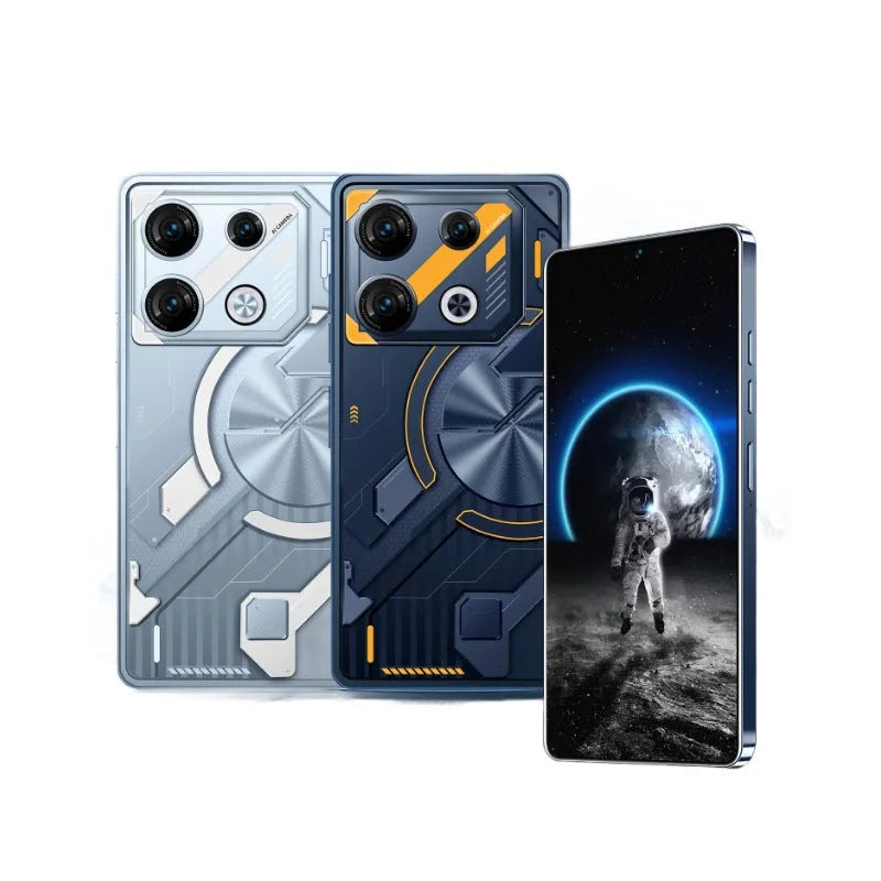 GT10 Pro Android phone in blue and silver straight plate design with over 4000mAh battery and 16GB+1TB storage