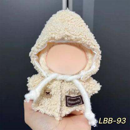 Plastic costume for 17cm vinyl doll in style LBB100 with size chart for fit guidance