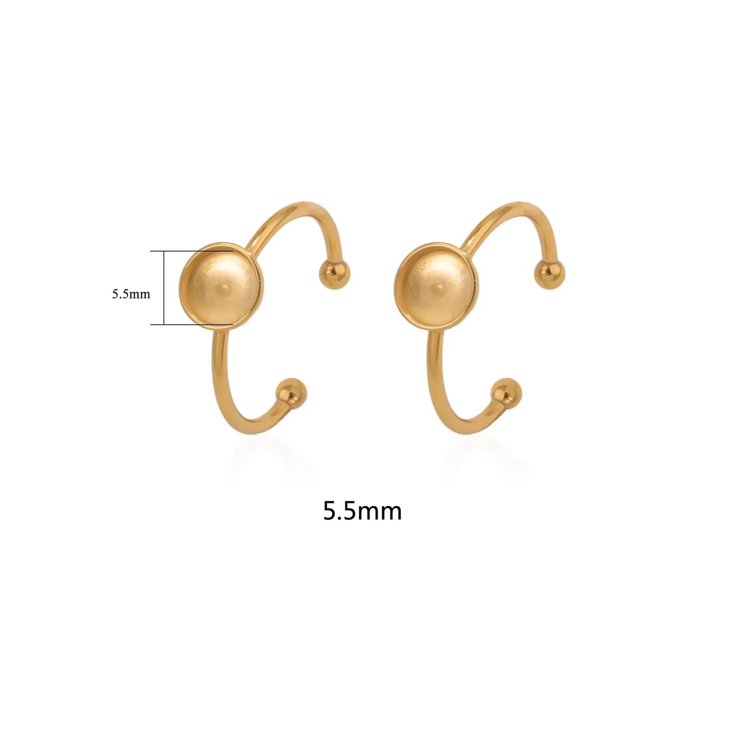 Stainless steel DIY ring setting with electroplated gold finish and totem pattern decoration