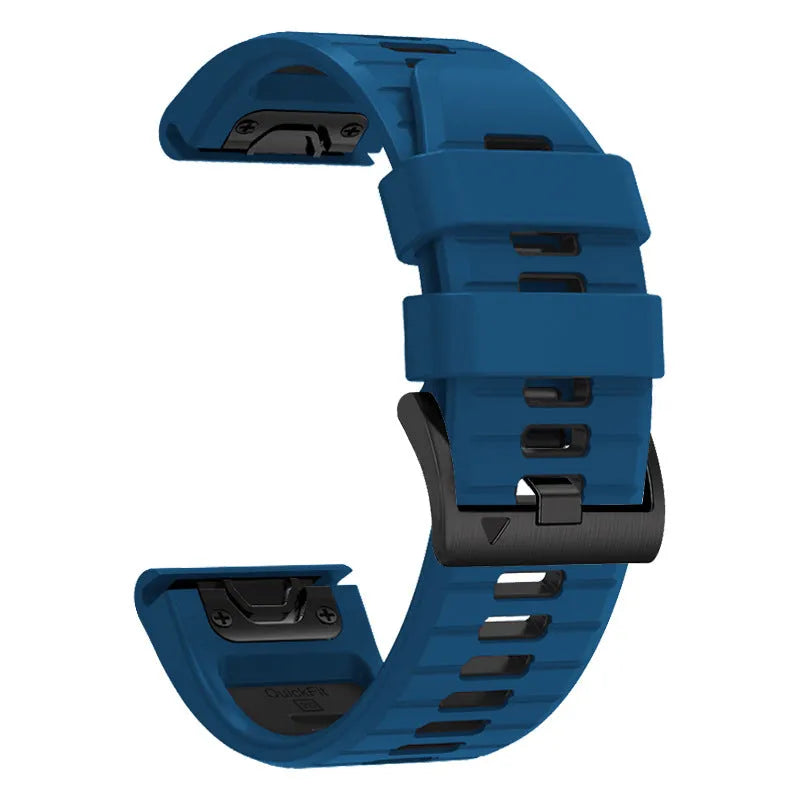 Two-colour quick release silicone strap for Garmin Fenix watches in Army Green Black and other colour options.