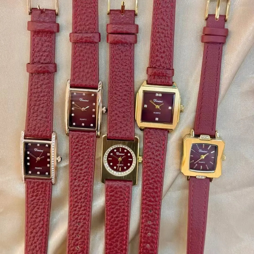 Alloy Ankela Red women's watch showing 8mm thickness and Chinese style design with various colour options