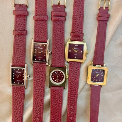 Alloy Ankela Red women's watch showing 8mm thickness and Chinese style design with various colour options