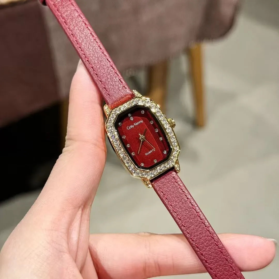Alloy Ankela Red women's watch showing 8mm thickness and Chinese style design with various colour options