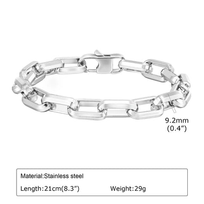 Men's titanium steel bracelet with square chain design in electroplated finish