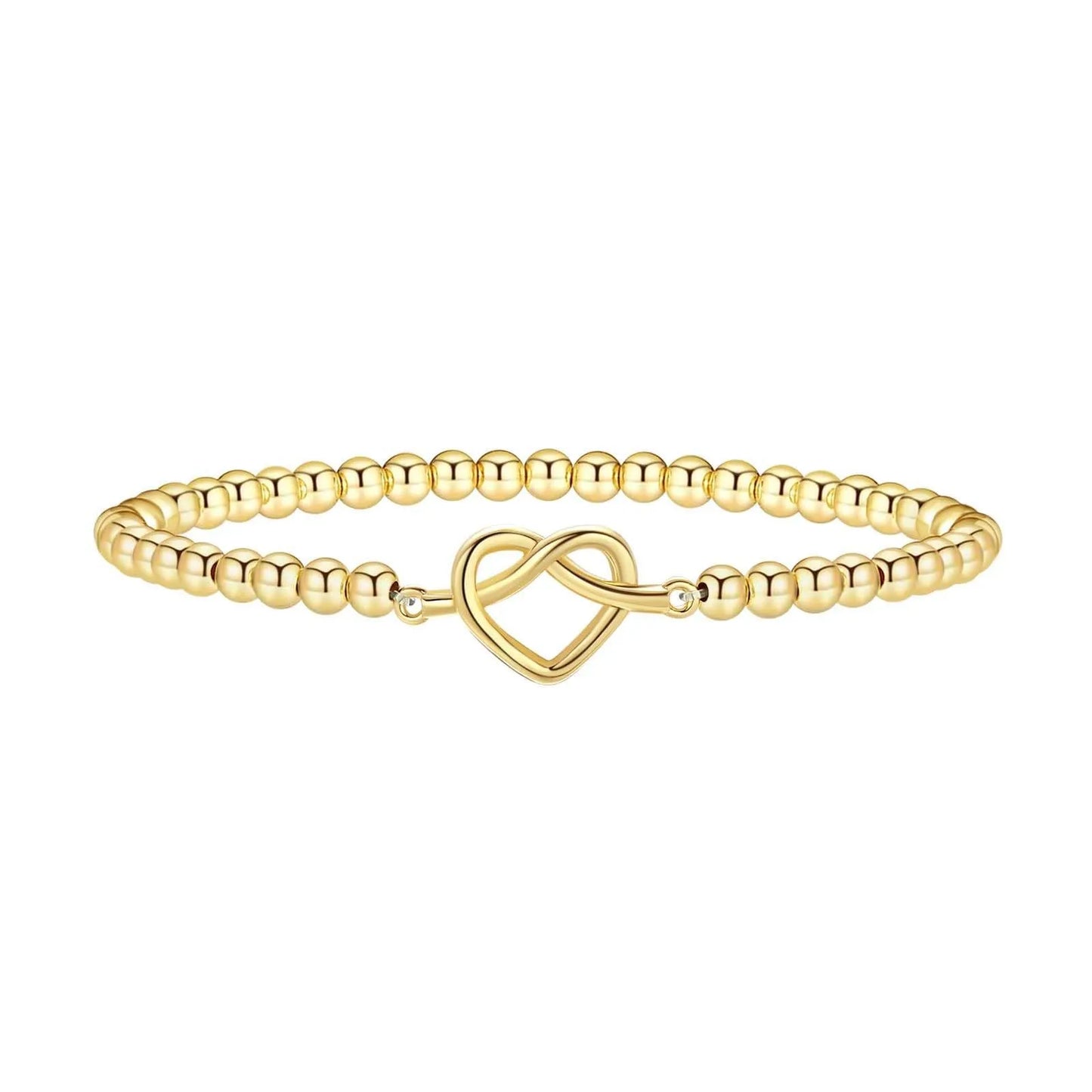 Stainless steel beaded bracelet with geometric round beads in adjustable design