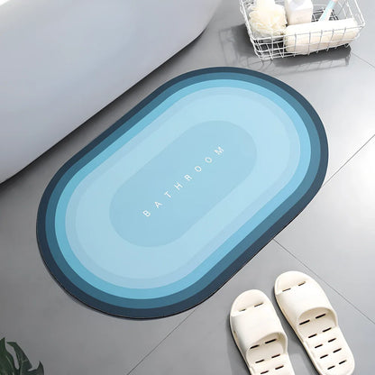 Diatom mud bathroom mat 400x600mm with natural grey colour and non-slip backing