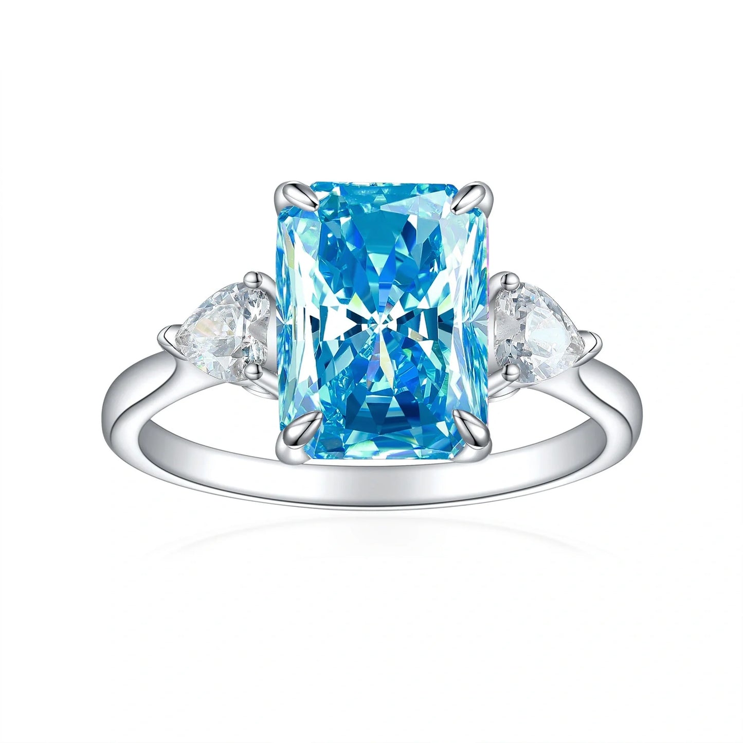 S925 Sterling Silver Colorful Rhinestone Fashion Ring for Women in various colors