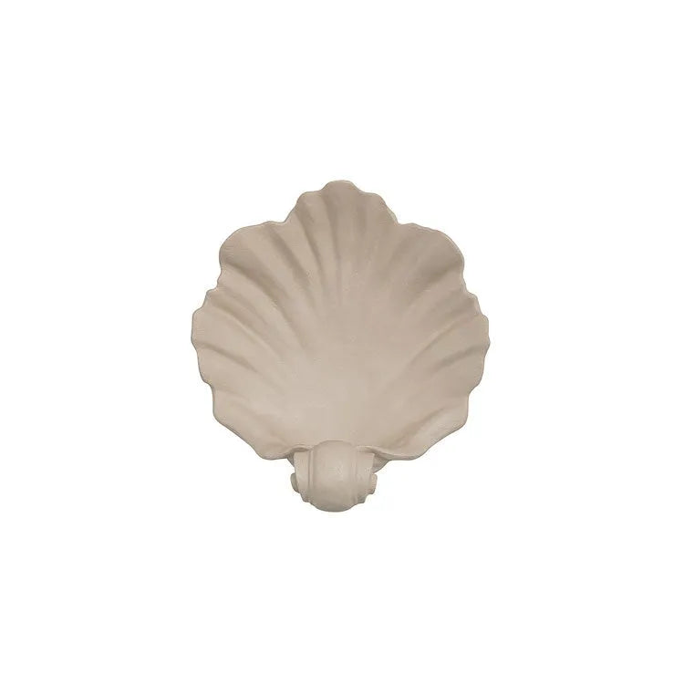 White resin shell-shaped fruit plate ornament with detailed texture, approximately 20-25cm diameter
