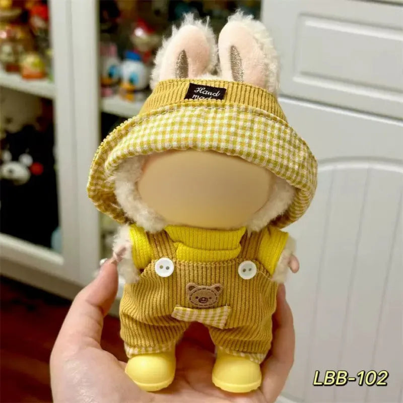 Plastic costume for 17cm vinyl doll in style LBB100 with size chart for fit guidance