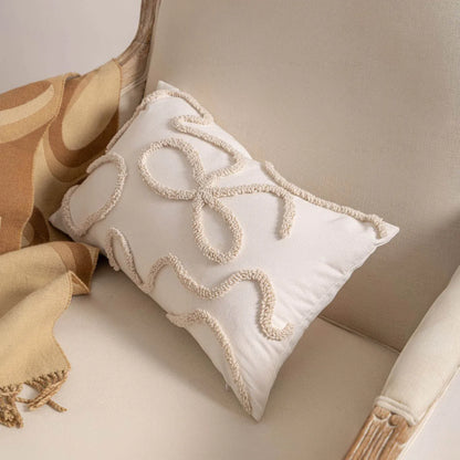 Knitted tassel sofa pillow cover in spiral dot pattern, 45x45cm size with PP cotton filler