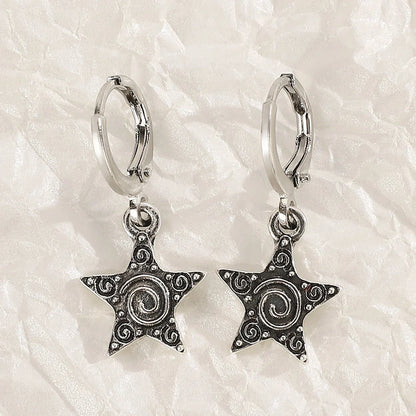 Women's geometric cross earrings with dripping oil treatment on 1.5cm pendant