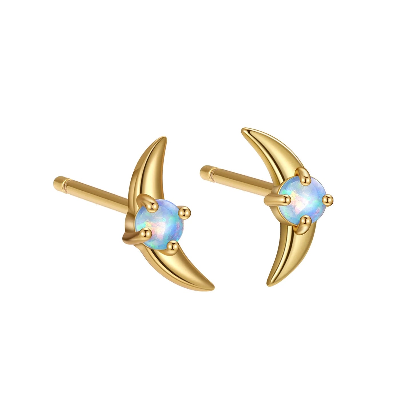 925 silver geometric women's earrings with electroplated finish and stone accents in blue, purple, or white