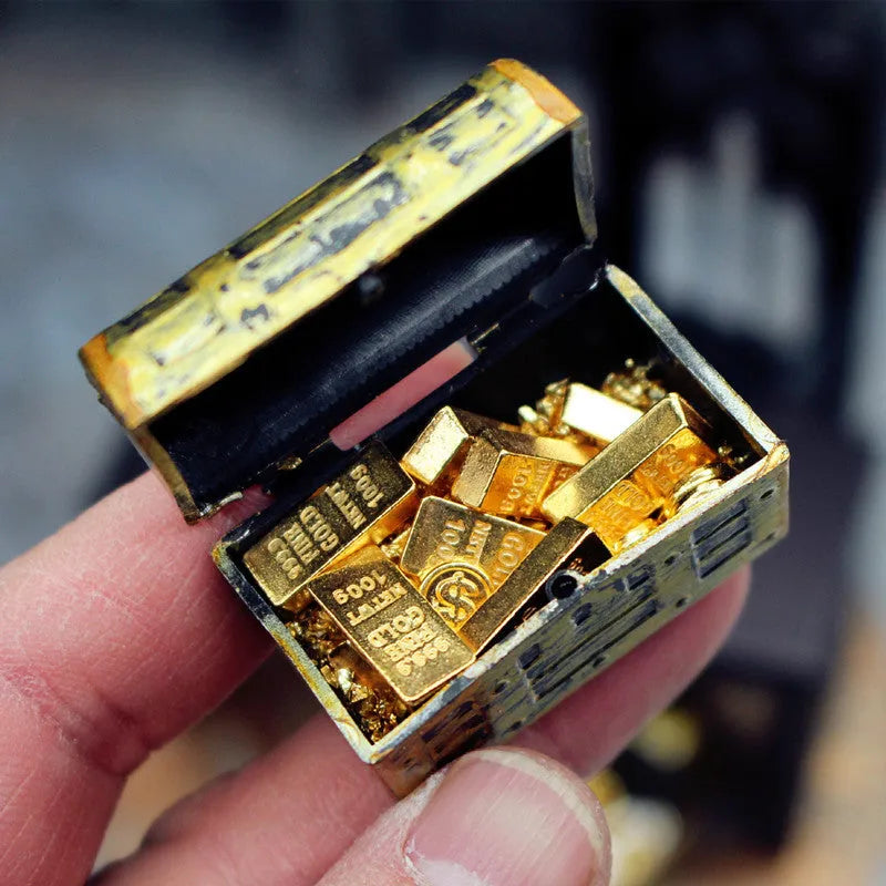 Gold coin and gold bar alloy miniature ornaments for dollhouses, 2-3cm scale