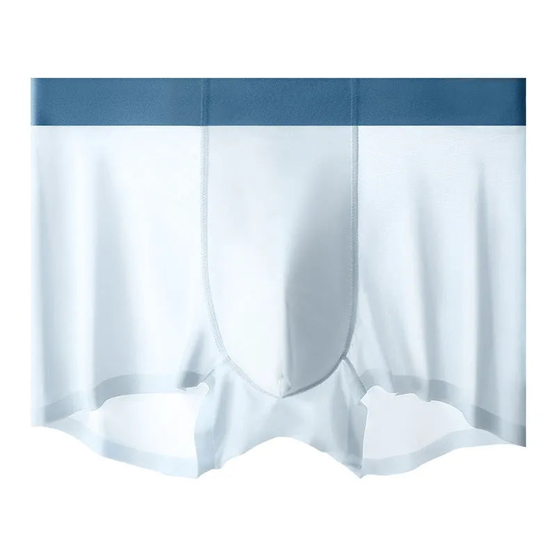 Ice Silk men's shorts in bean green colour showcasing seamless knit design and mid waist fit.